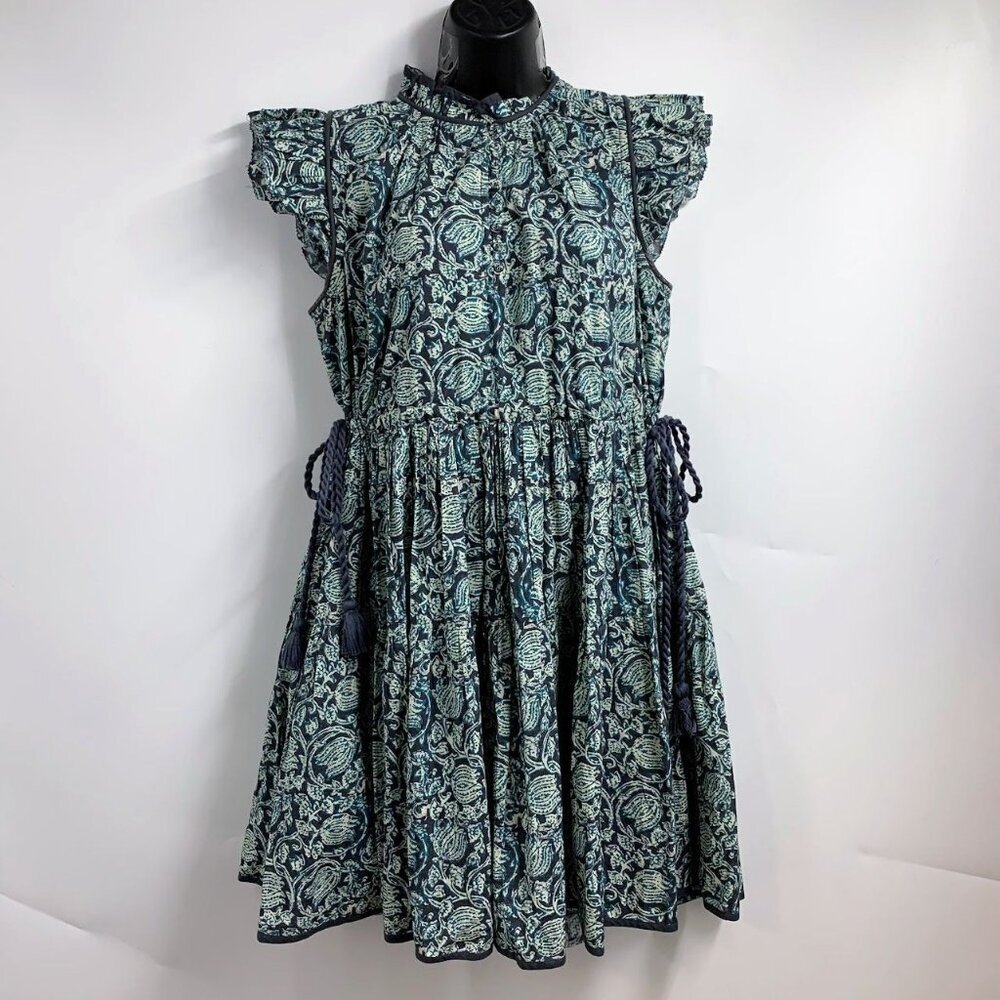 Anthropologie Let‎ Me Be Women's Ivy Floral Cotton Ruffled Mini Dress Size 8